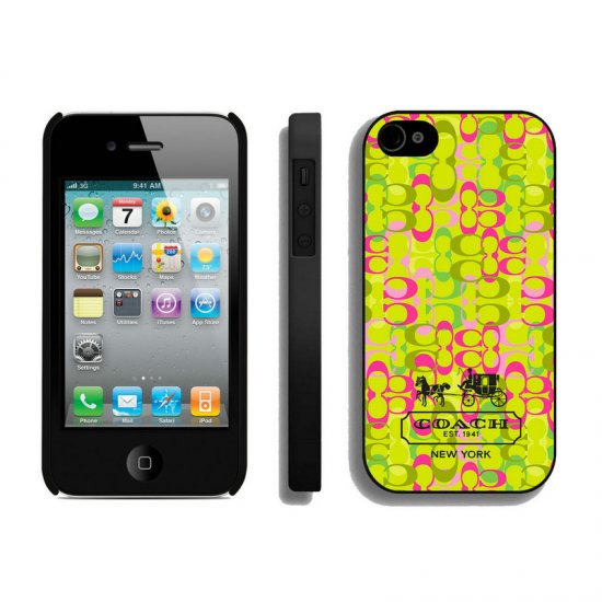 Coach In Confetti Signature Green iPhone 4 4S Cases AIP